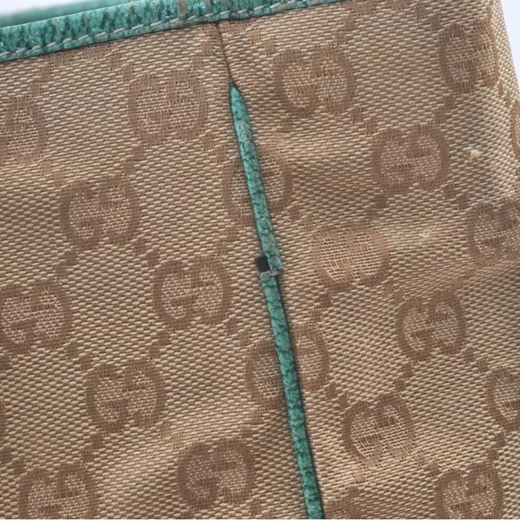 Gucci GG Teal Canvas Tote - Picture 15 of 15
